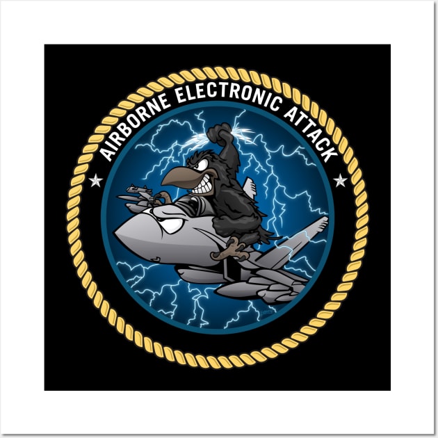 Airborne Electronic Attack Growler Cartoon Wall Art by hobrath